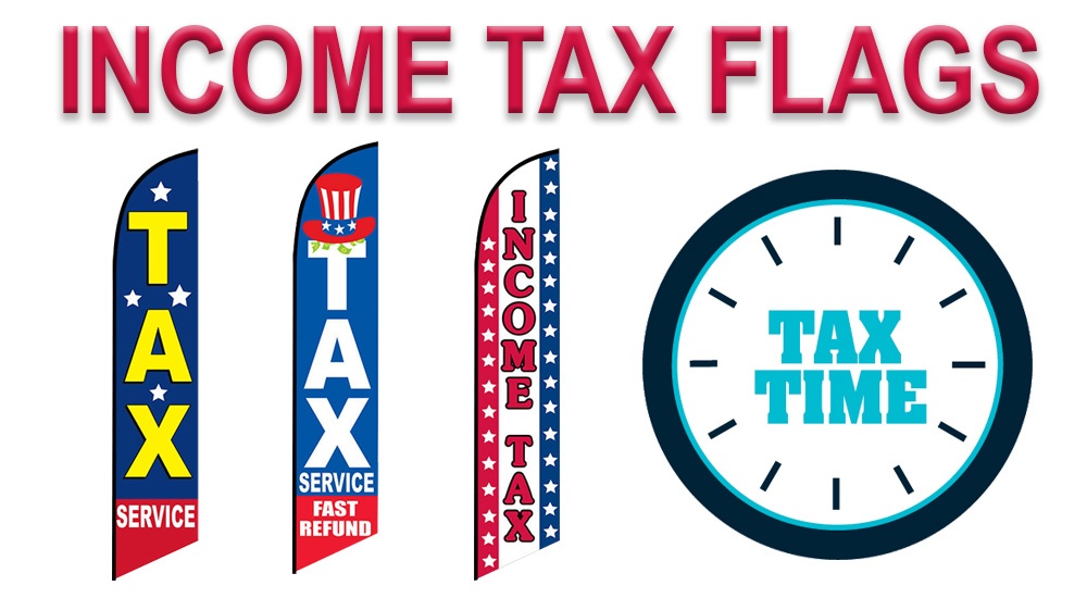 income tax feather flags