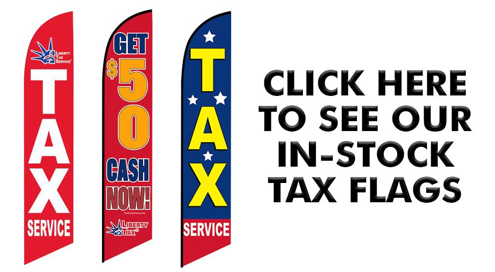 click here to shop in stock tax feather flags