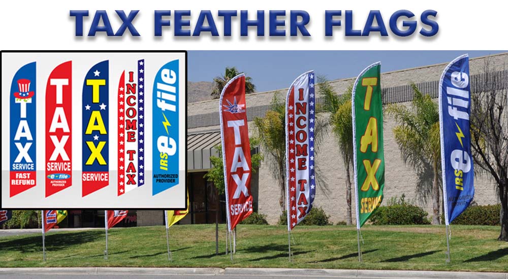 tax feather flags