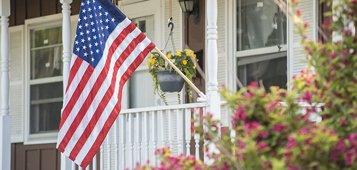 3x5 American Flag on Porch