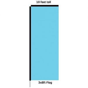 8ft rectangle flag, 10ft kit
