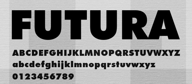 Futura font graphic