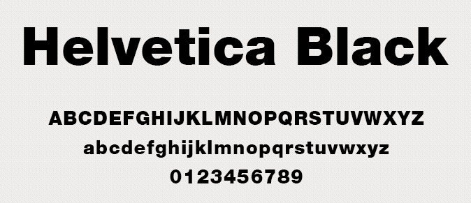 Helvetica black font graphic