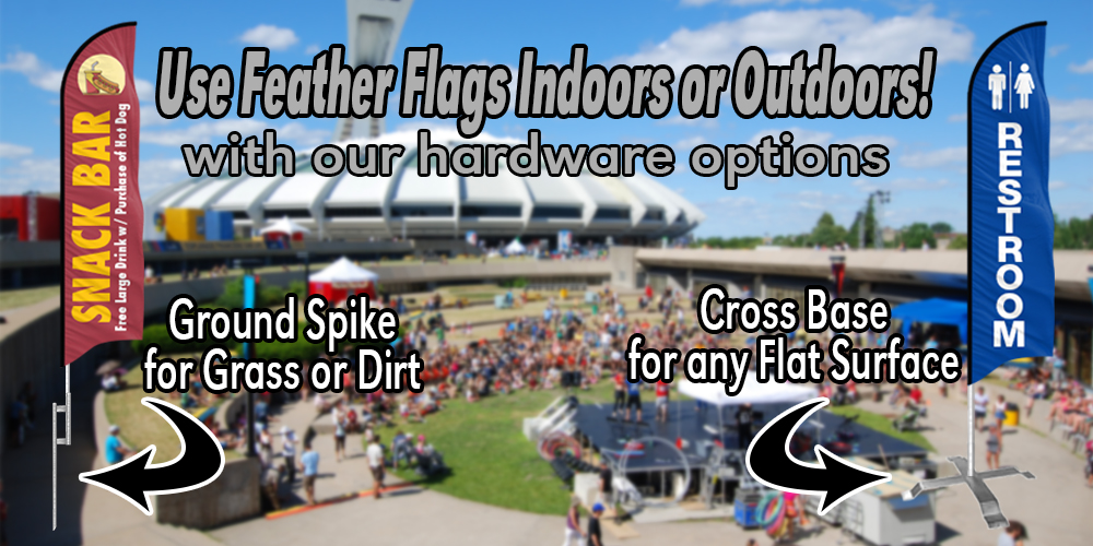 Use Feather Flags Indoors or Outdoors