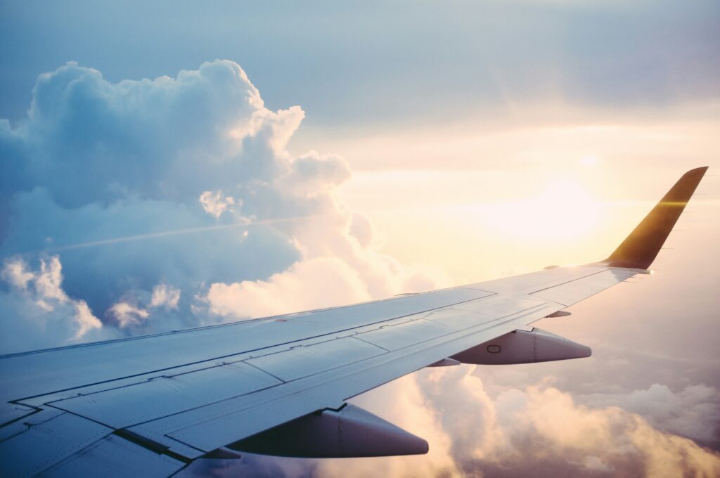 Aerial photography of airliner