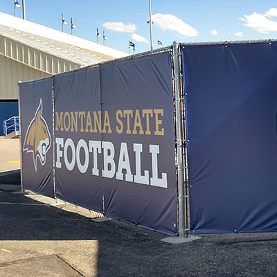 a Montana State football banner