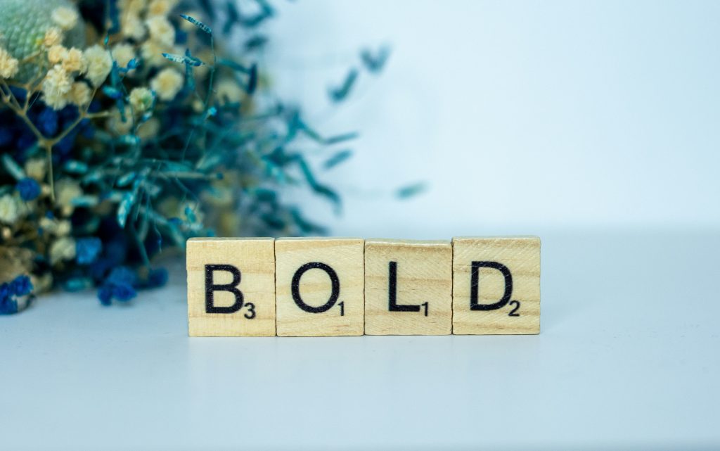 bold spelled out