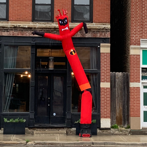 custom inflatable birthday party Incredibles tube man