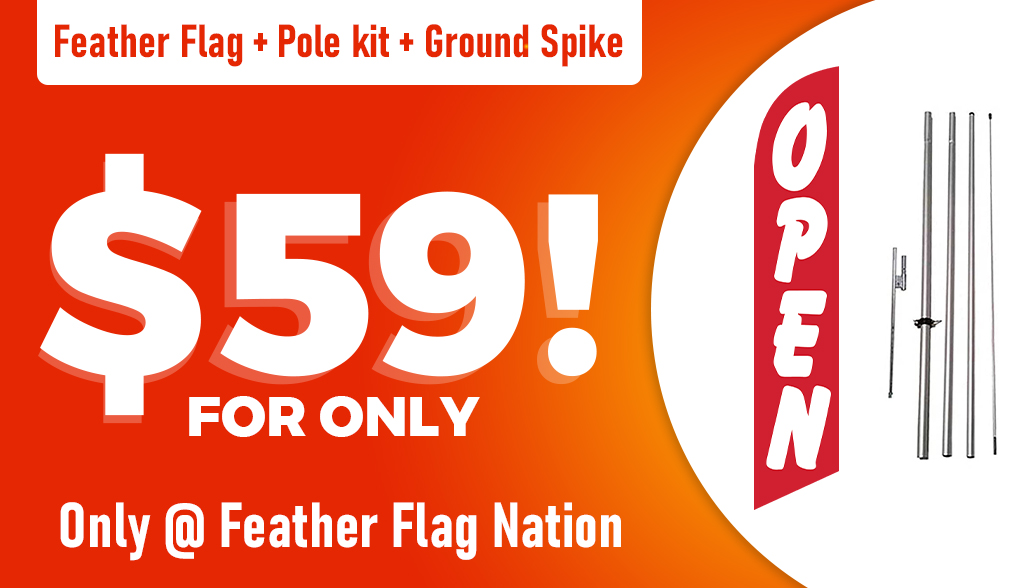 Feather flag pole kit and ground spike