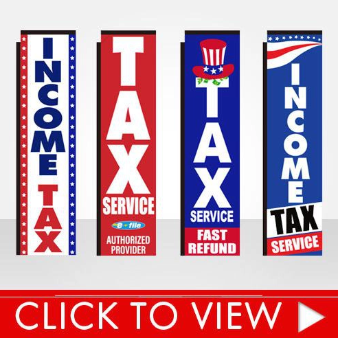 four feather flag tax designs with CTA