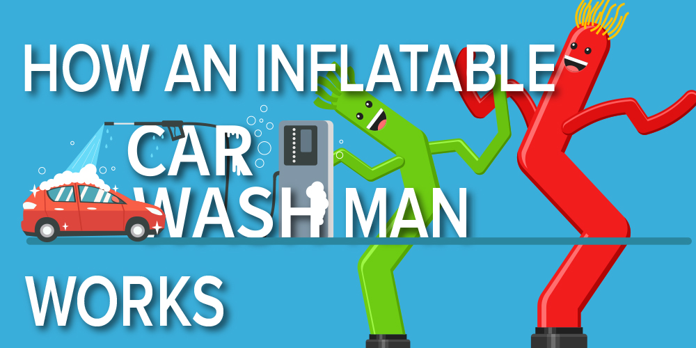 how an inflatable car wash man works