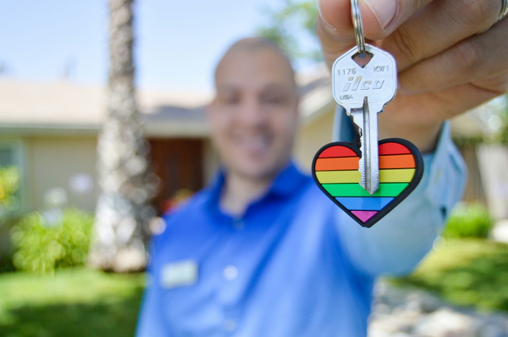 rainbow keychain house key