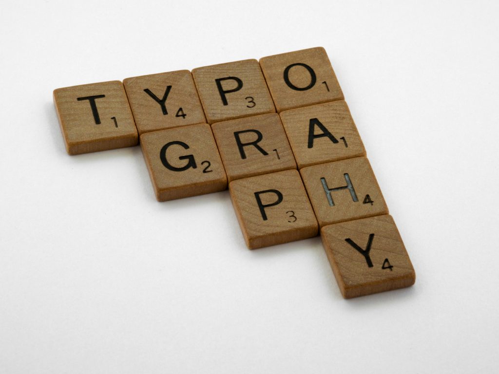 Typography spelled out