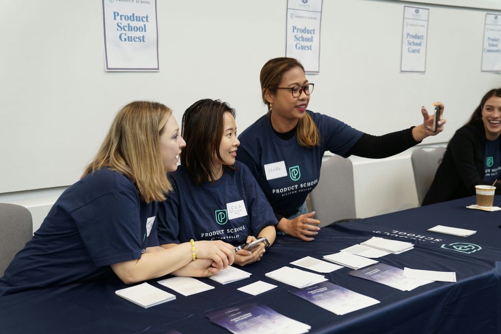 Women at vendor booth