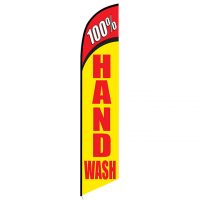 100% Hand wash feather flag