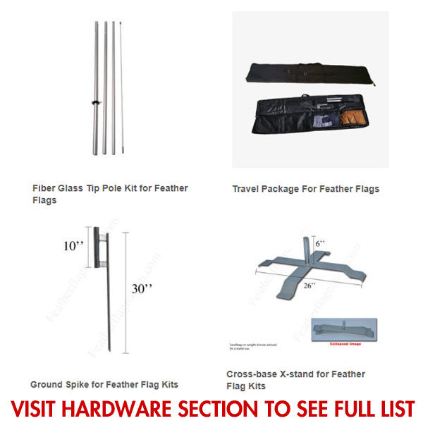 Available hardware for stock feather flags