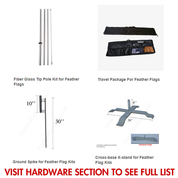 5-Feet LookOurWay Open House Feather Flag Complete Set with Poles & X-Stand 