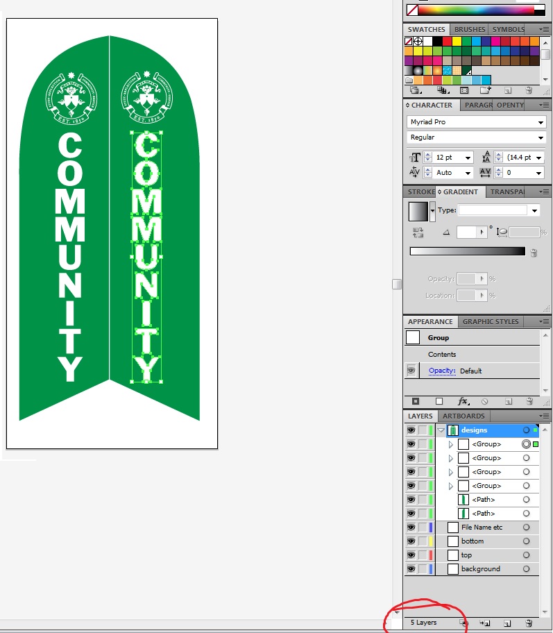 A graphic showing editing in a vector file