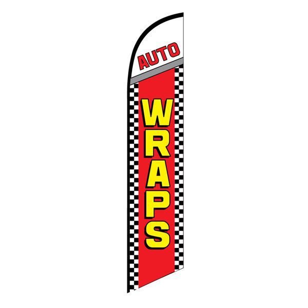 Auto Wraps Feather Flag for any professional vehicle wrap shop.