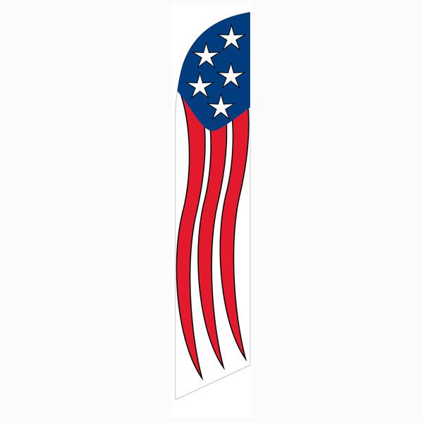 Our Patriotic festival feather flag is popular for outdoor décor.