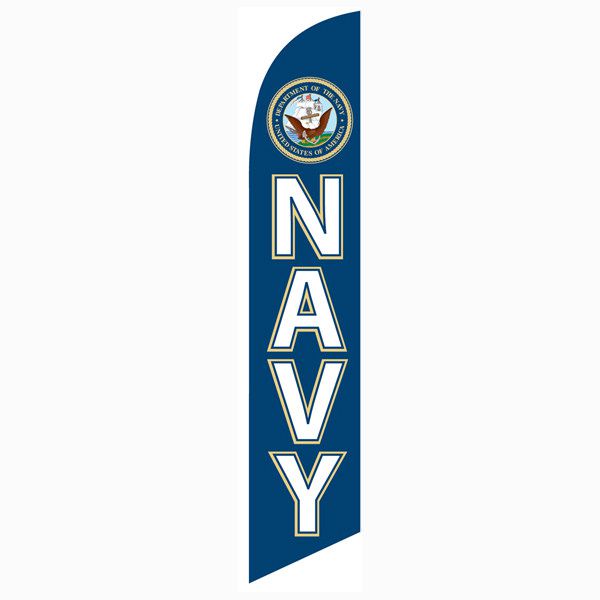 Quickly and effortlessly install this Navy Feather Flag to your lawn.
