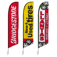 Bridgestone New & Used Tires Feather Flag Kits (3 Flags + 3 Pole Kits + 3 Ground Spikes)