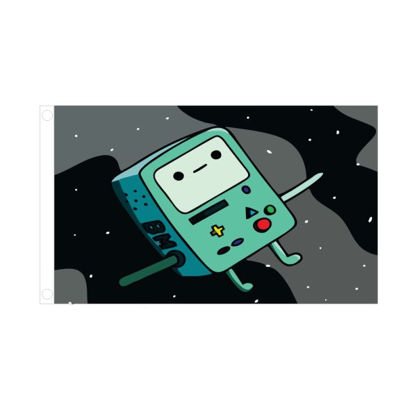 BMO in space with an indifferent look from adventure time