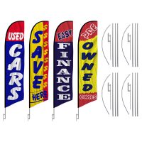 4-Pack Used Car Lot Feather Flags with Hardware