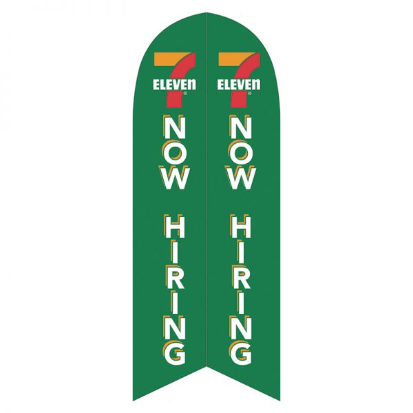7-11 now hiring feather flag with poles and ground spike outdoor advertising
