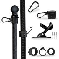 5-Foot Black Premium Tangle-Free Carbon-Fiber Flag Pole with Mount