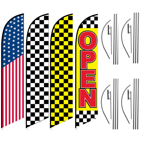 AMERICAN-FLAG-CHECKERED-FLAG-YELLOW-CHECKERED-FLAG-OPEN-GREAT-FOR-RACES-GET-READY-FOR-CHEAP-FLAGS
