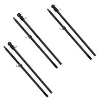 3 pack of 5-Foot Black Premium Tangle-Free Carbon-Fiber Flag Pole