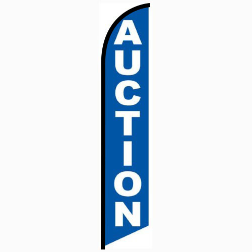 Auction blue feather flag