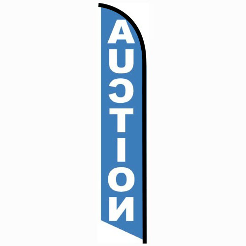 Auction blue feather flag
