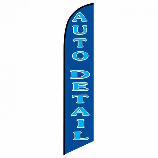 Auto detail blue banner flag