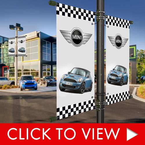 Custom avenue banners for auto dealership