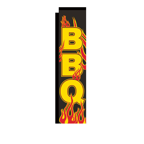 bbq flames rectangle flag