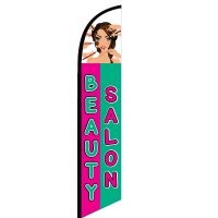 Beauty Salon feather flag (Pink and Green)