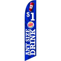 BK Any Size Drink 02 Feather Flag Kit with Ground Stake