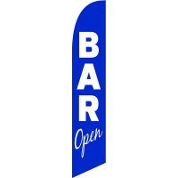 Bar Open Blue Feather Flag Kit with Ground Stake