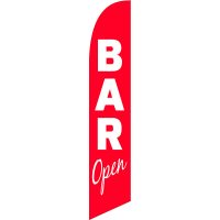 Bar Open Red Feather Flag Kit with Ground Stake