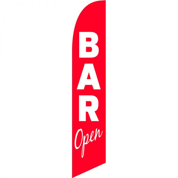 Bar Open Red Feather Flag