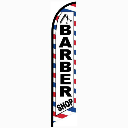 Barber Shop feather banner flag