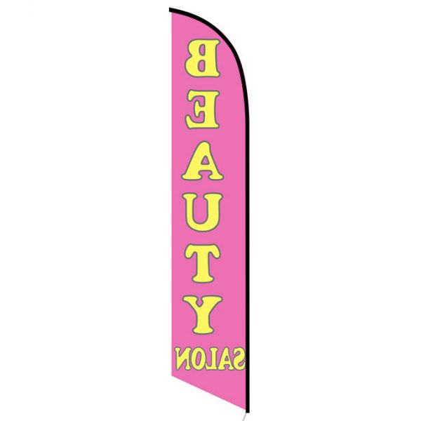 Beauty Salon pink feather flag