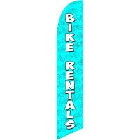 Bike Rentals Blue Feather Flag Kit with Ground Stake