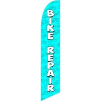 Bike Repair Blue Feather Flag Kit with Ground Stake