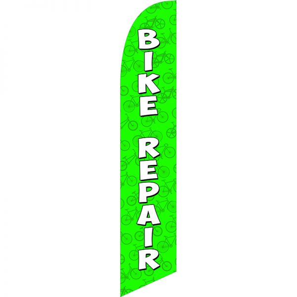 Bike Repair Green Feather Flag