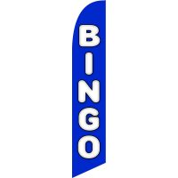 Bingo Blue Feather Flag Kit with Ground Stake