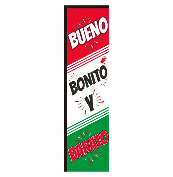 Bueno Bonito y Barato Rectangle Flag From Feather Flag Nation(FRONT)
