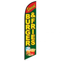 Burgers Fries Feather Flag